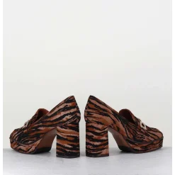 Mocassins A Talon En Cuir Velours Tigre - Bridget Tigre