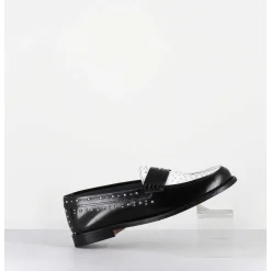 Mocassins Bi-Colores Noir & Blanc Cloutes - Ilay Abra Nero Bianco