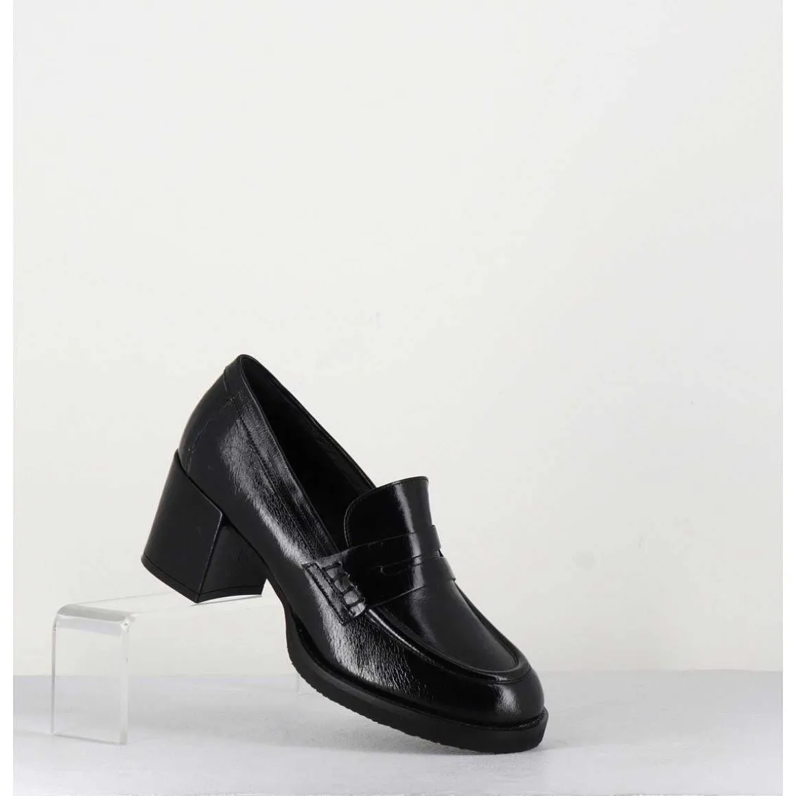 Mocassins En Cuir Brillant Noir - Ah500 Black