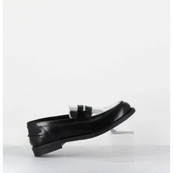 Mocassins En Cuir Glace Noir & Argent - Al103 Nero Argento
