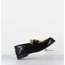 Mocassins En Cuir Glace Noir & Or - Al103 Nero Oro