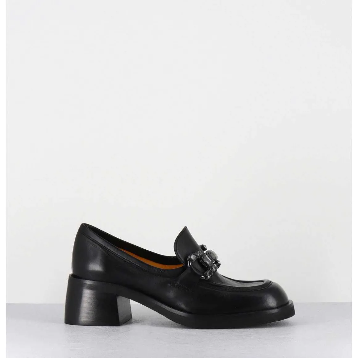 Mocassins En Cuir Noir & Bijoux - W232588 Guanto Nero