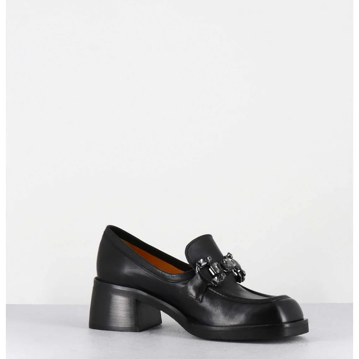 Mocassins En Cuir Noir & Bijoux - W232588 Guanto Nero