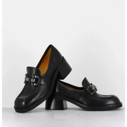 Mocassins En Cuir Noir & Bijoux - W232588 Guanto Nero