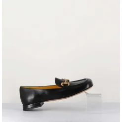 Mocassins En Cuir Noir & Mors Dore - Q155 Seta Nero
