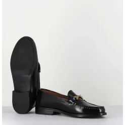 Mocassins En Cuir Noir Tour Eiffel - Tolf Nero