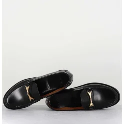 Mocassins En Cuir Noir Tour Eiffel - Tolf Nero