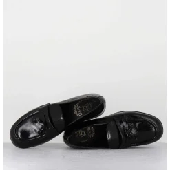 Mocassins En Cuir Vernis Noir Souple - 60264 Naplak Nero