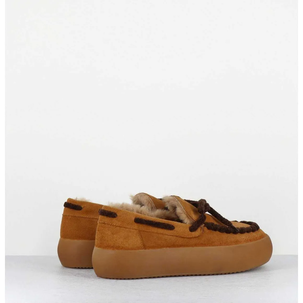 Mocassins Fourres En Daim Camel - 50946 030 Camel