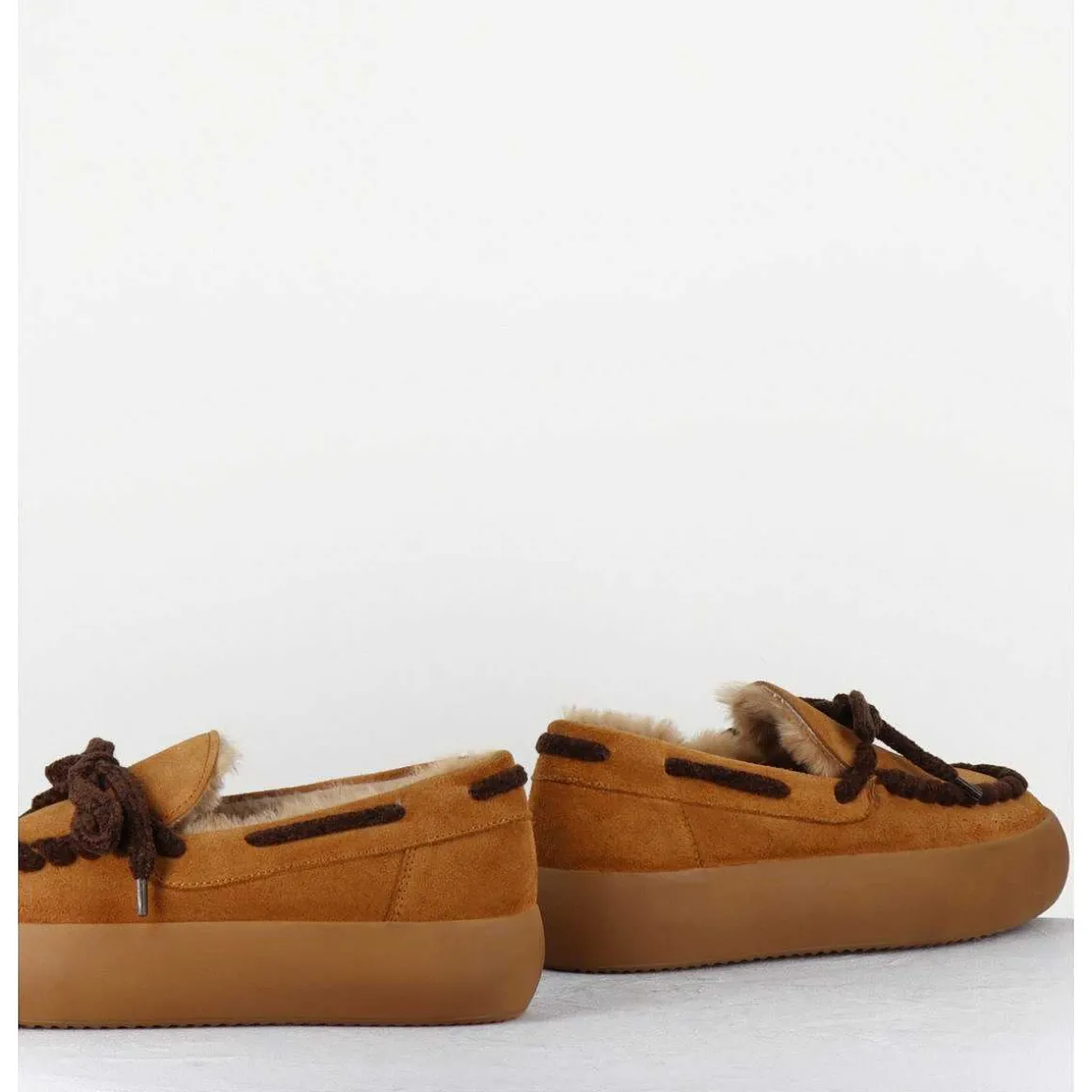 Mocassins Fourres En Daim Camel - 50946 030 Camel