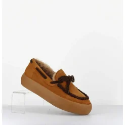 Mocassins Fourres En Daim Camel - 50946 030 Camel