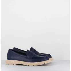Mocassins Legers En Cuir Bleu Marine - S146 Cloud Blue