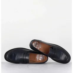 Mocassins Plats En Cuir Glace Bleu Marine - Zoe56040 Blue