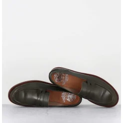 Mocassins Plats En Cuir Glace Vert - Zoe56040 Foresta