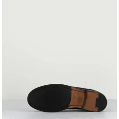 Mocassins Plats En Cuir Glace Noir - Zoe56040 Black