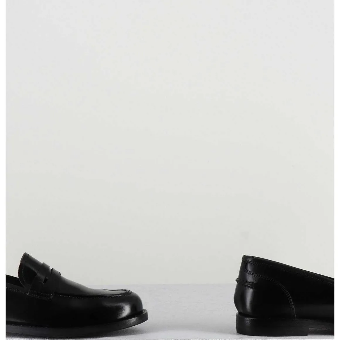 Mocassins Plats En Cuir Glace Noir - Zoe56040 Black