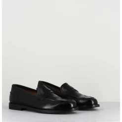 Mocassins Plats En Cuir Glace Noir - Zoe56040 Black