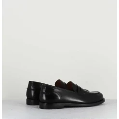 Mocassins Plats En Cuir Glace Noir - Zoe56040 Black