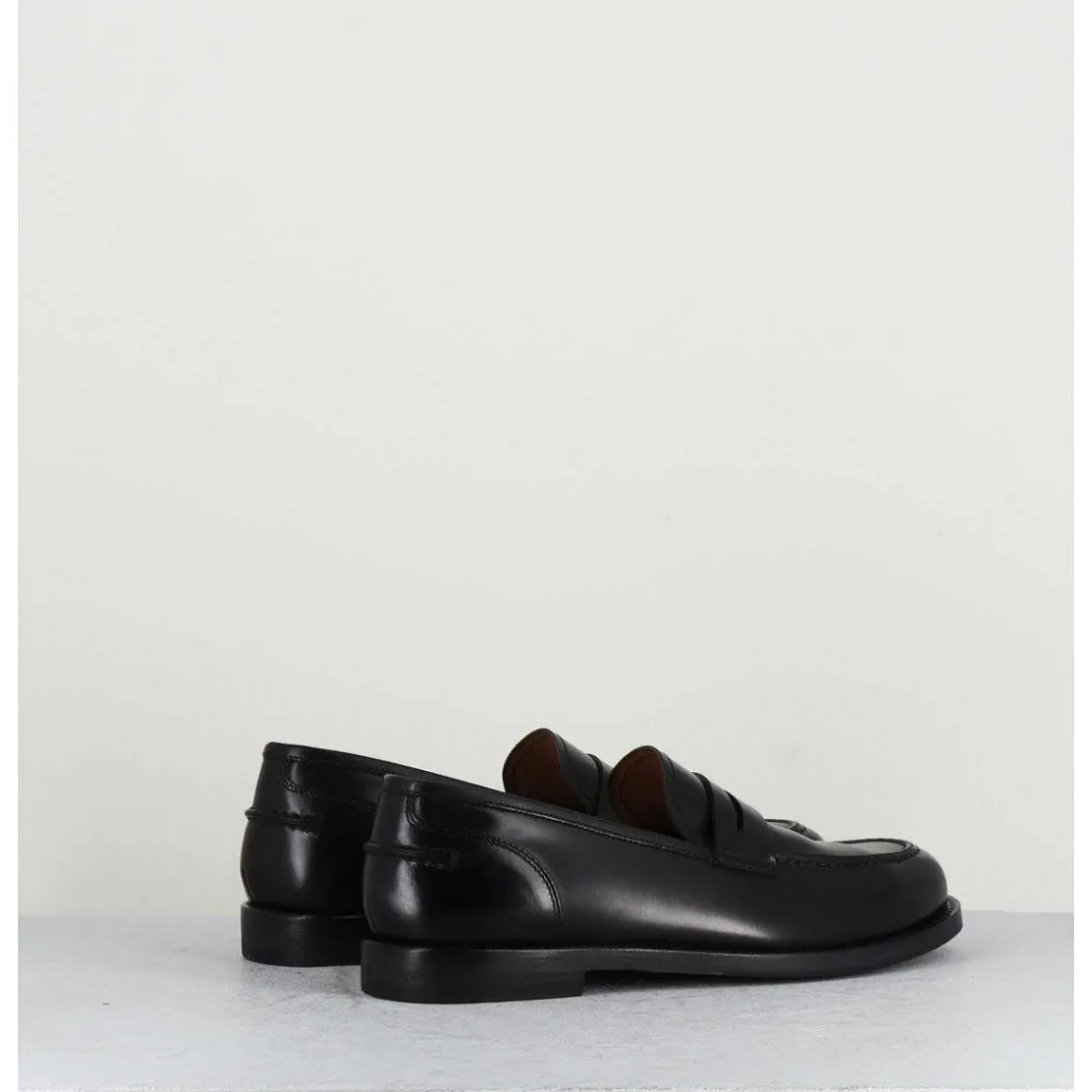 Mocassins Plats En Cuir Glace Noir - Zoe56040 Black