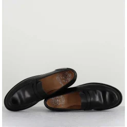 Mocassins Plats En Cuir Glace Noir - Zoe56040 Black