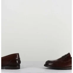 Mocassins Plats En Cuir Glace Marron - Zoe56040 Brown