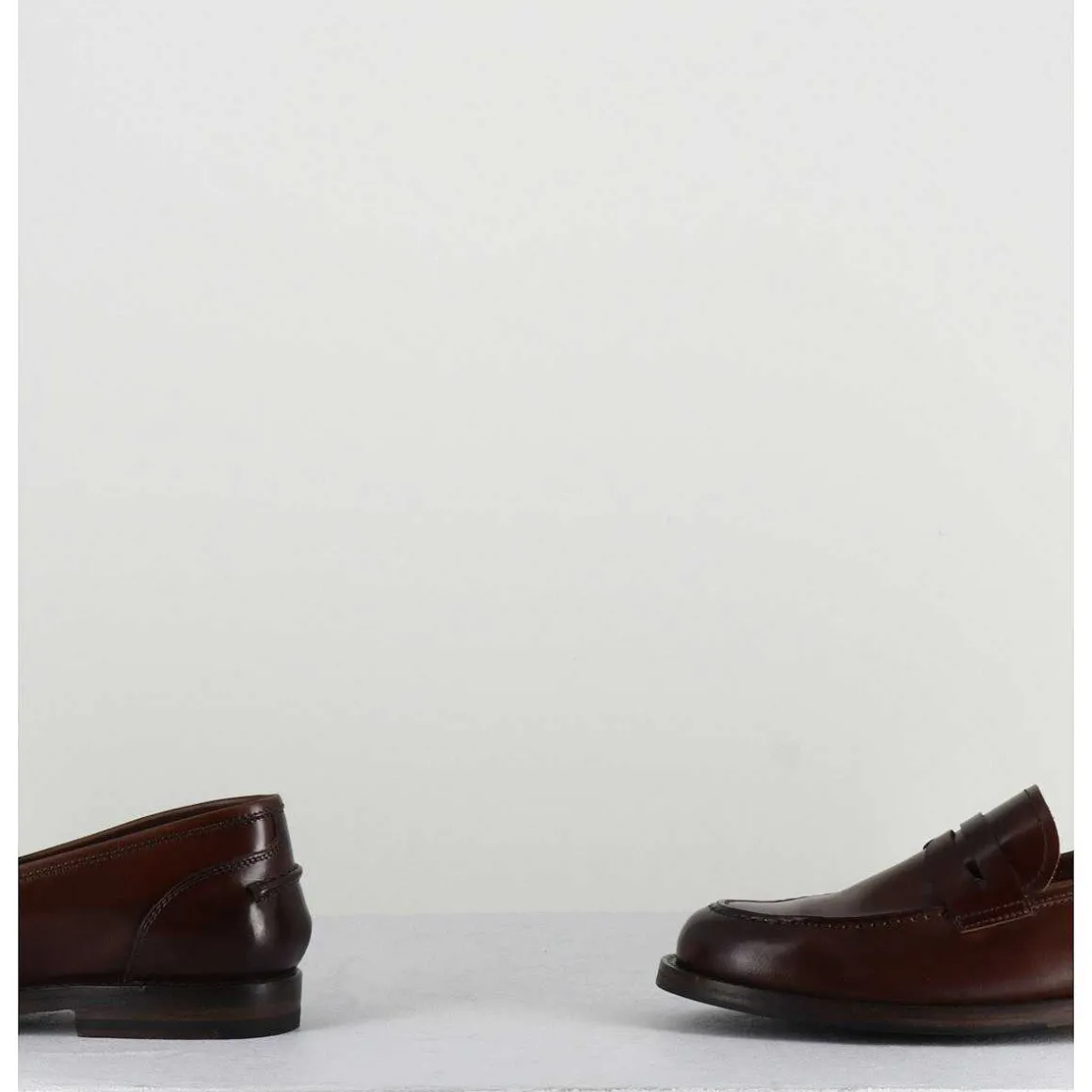 Mocassins Plats En Cuir Glace Marron - Zoe56040 Brown