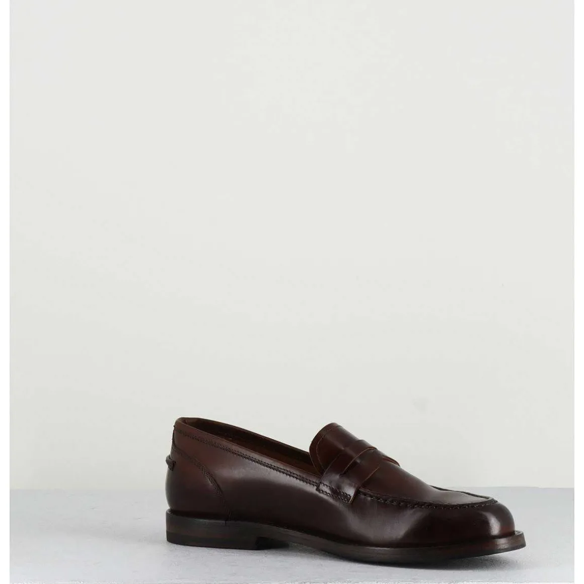 Mocassins Plats En Cuir Glace Marron - Zoe56040 Brown