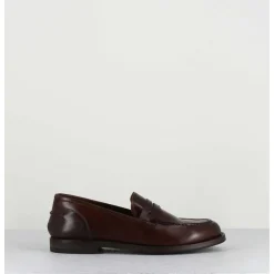 Mocassins Plats En Cuir Glace Marron - Zoe56040 Brown