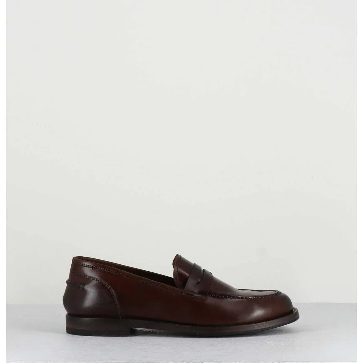 Mocassins Plats En Cuir Glace Marron - Zoe56040 Brown