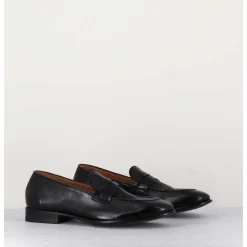 Mocassins Plats En Cuir Souple Noir- Dunia 80013 Black