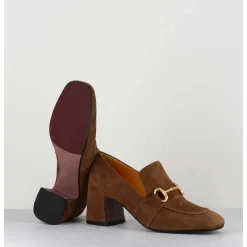 Mocassins 70S A Talon En Daim Camel Bout Carre - Acero