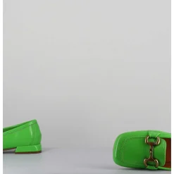 Mocassins 60S En Cuir Vernis Vert Pomme - Lake Naplak Verde