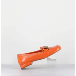 Mocassins 60S En Cuir Vernis Orange - Lake Naplak Arancio