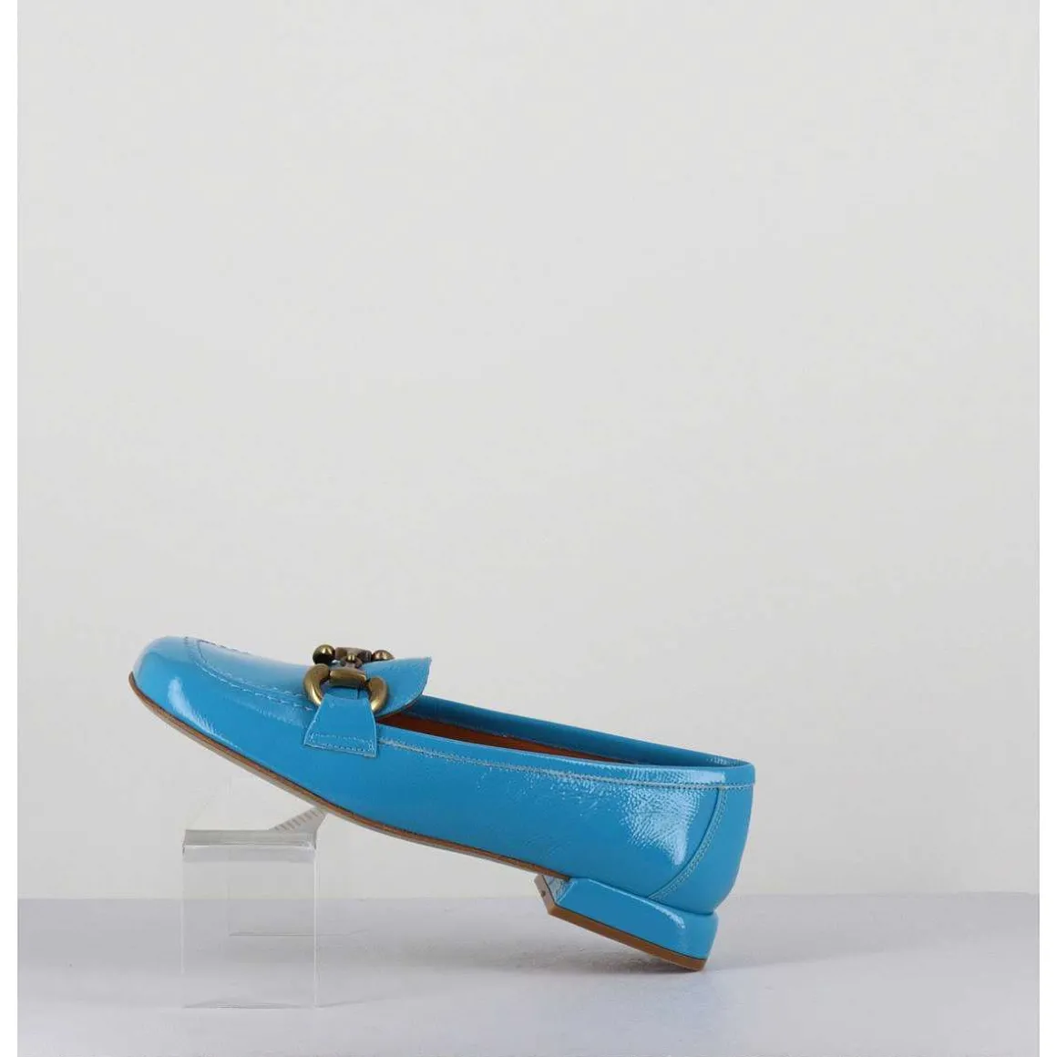 Mocassins 60S En Cuir Vernis Bleu - Lake Naplak Blu