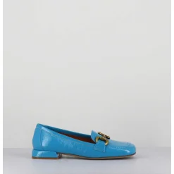 Mocassins 60S En Cuir Vernis Bleu - Lake Naplak Blu