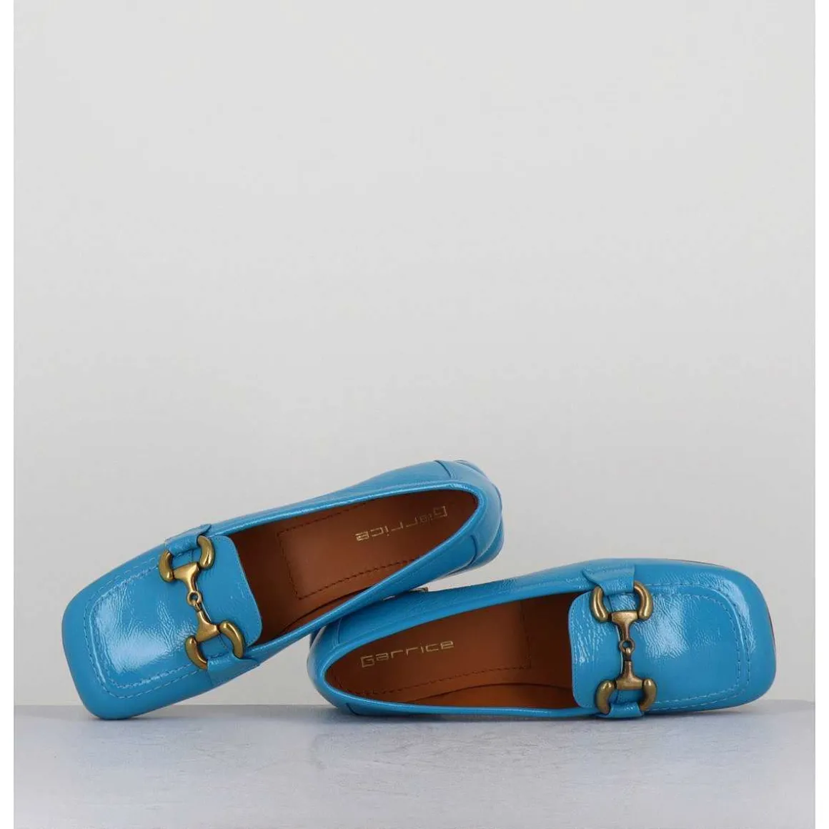 Mocassins 60S En Cuir Vernis Bleu - Lake Naplak Blu