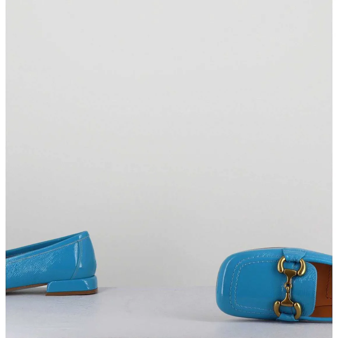 Mocassins 60S En Cuir Vernis Bleu - Lake Naplak Blu