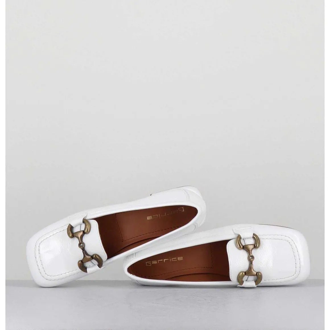 Mocassins 60S En Cuir Vernis Blanc - Lake Naplak Bianco