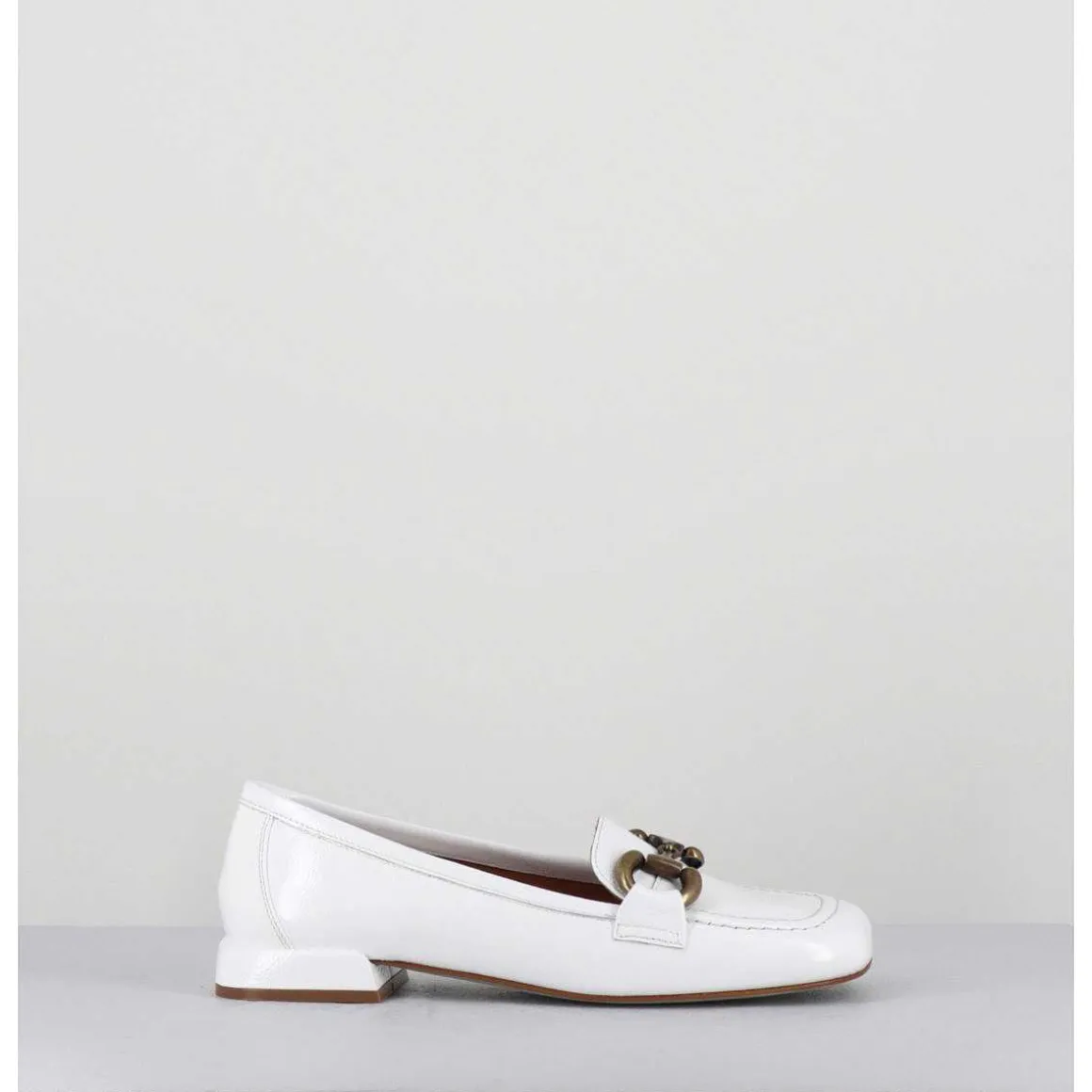 Mocassins 60S En Cuir Vernis Blanc - Lake Naplak Bianco