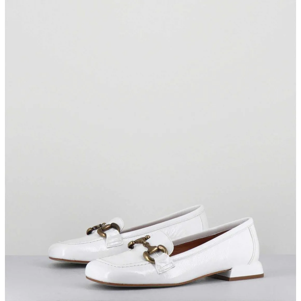 Mocassins 60S En Cuir Vernis Blanc - Lake Naplak Bianco