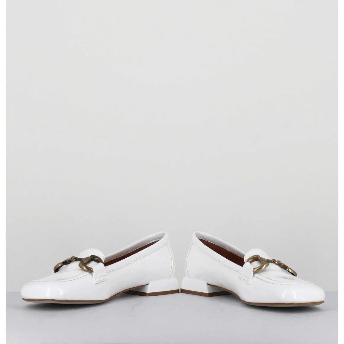 Mocassins 60S En Cuir Vernis Blanc - Lake Naplak Bianco