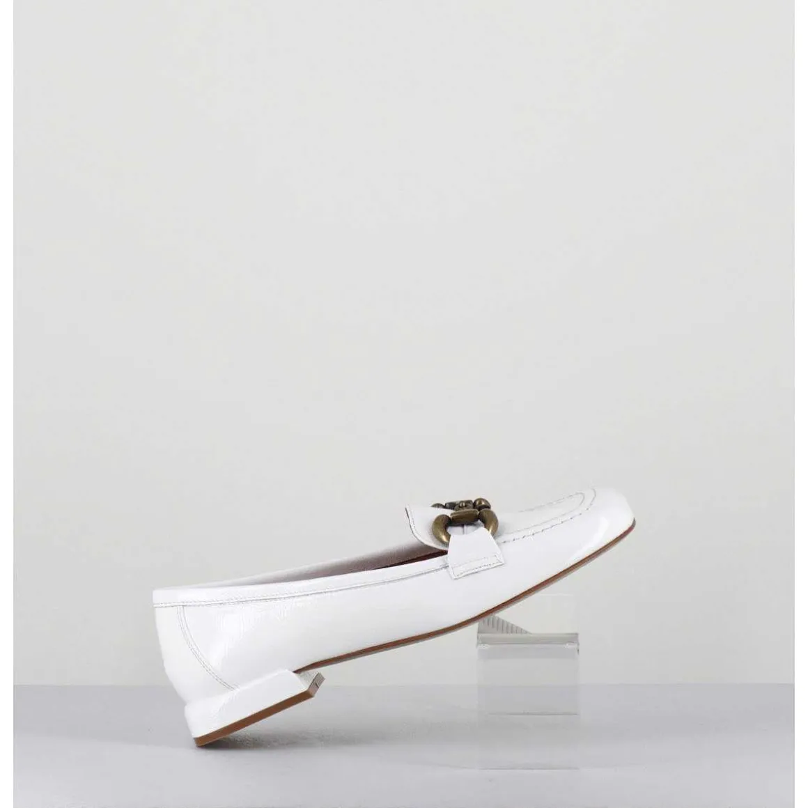 Mocassins 60S En Cuir Vernis Blanc - Lake Naplak Bianco