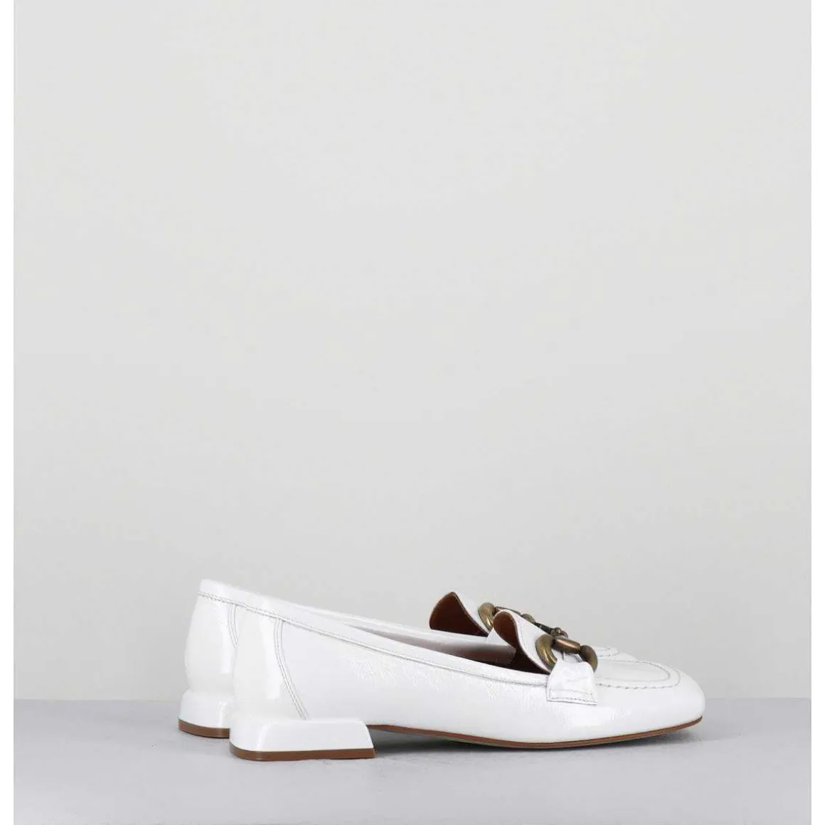 Mocassins 60S En Cuir Vernis Blanc - Lake Naplak Bianco