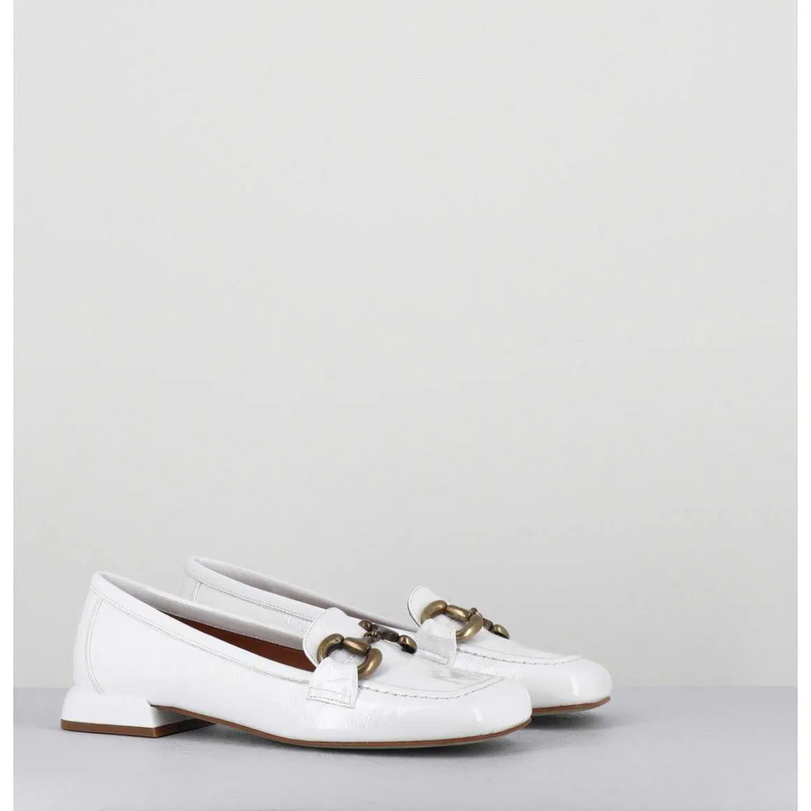 Mocassins 60S En Cuir Vernis Blanc - Lake Naplak Bianco