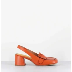 Mocassins Slingback A Talon En Cuir Orange 70S - S242234 Remuve Orange
