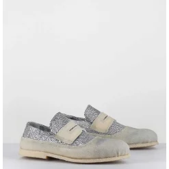 Mocassins Souples Cuir Argente & Crepe - 18800 Terenz Argento