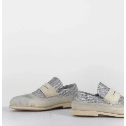Mocassins Souples Cuir Argente & Crepe - 18800 Terenz Argento
