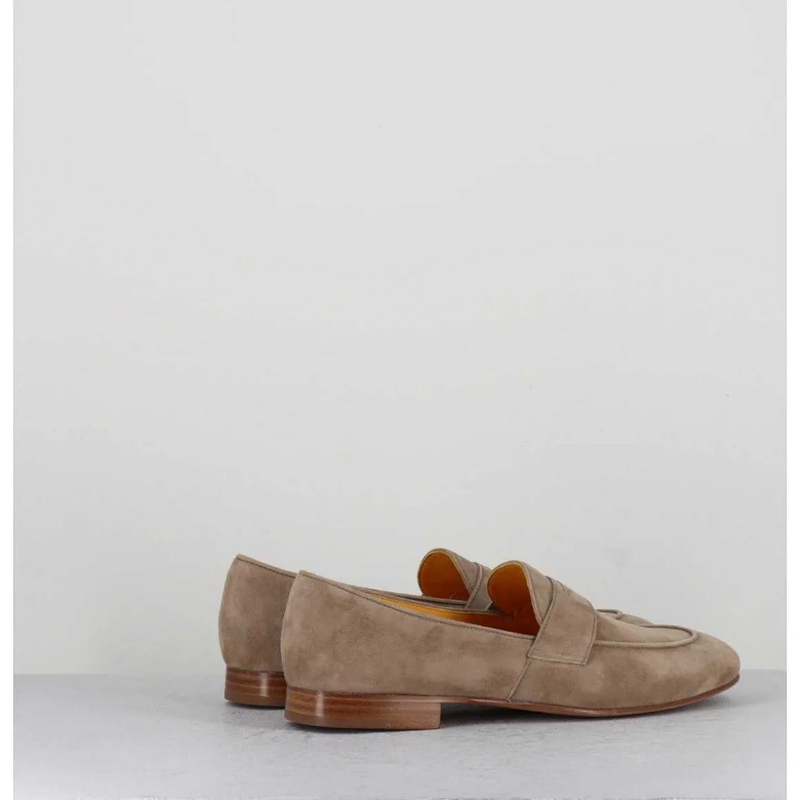 Mocassins Souples En Daim Taupe Clair - N126 Beige