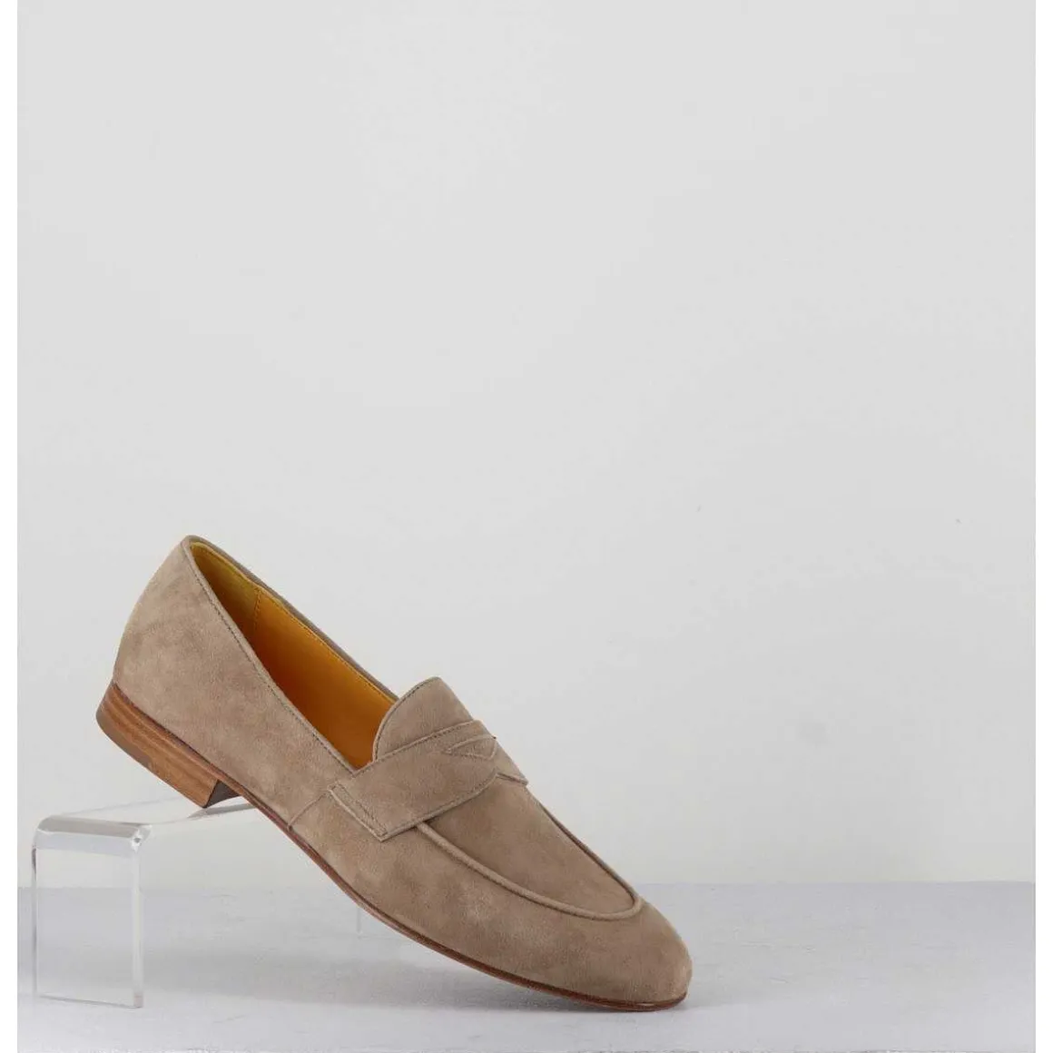 Mocassins Souples En Daim Taupe Clair - N126 Beige