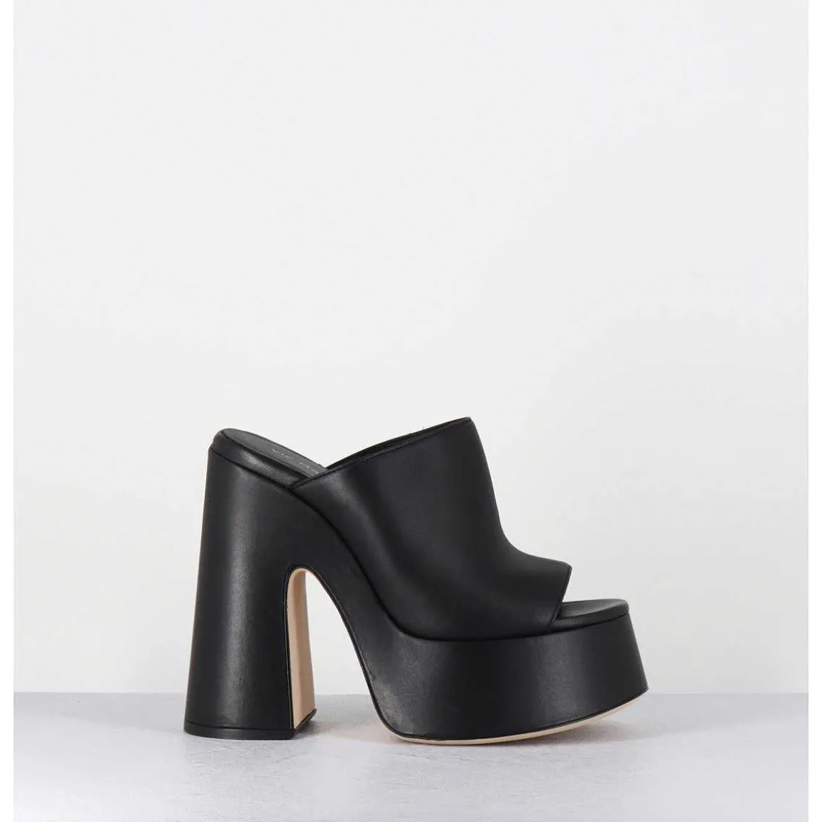 Mules A Haute Plateforme En Cuir Noir - 1C7102D Eclair Black